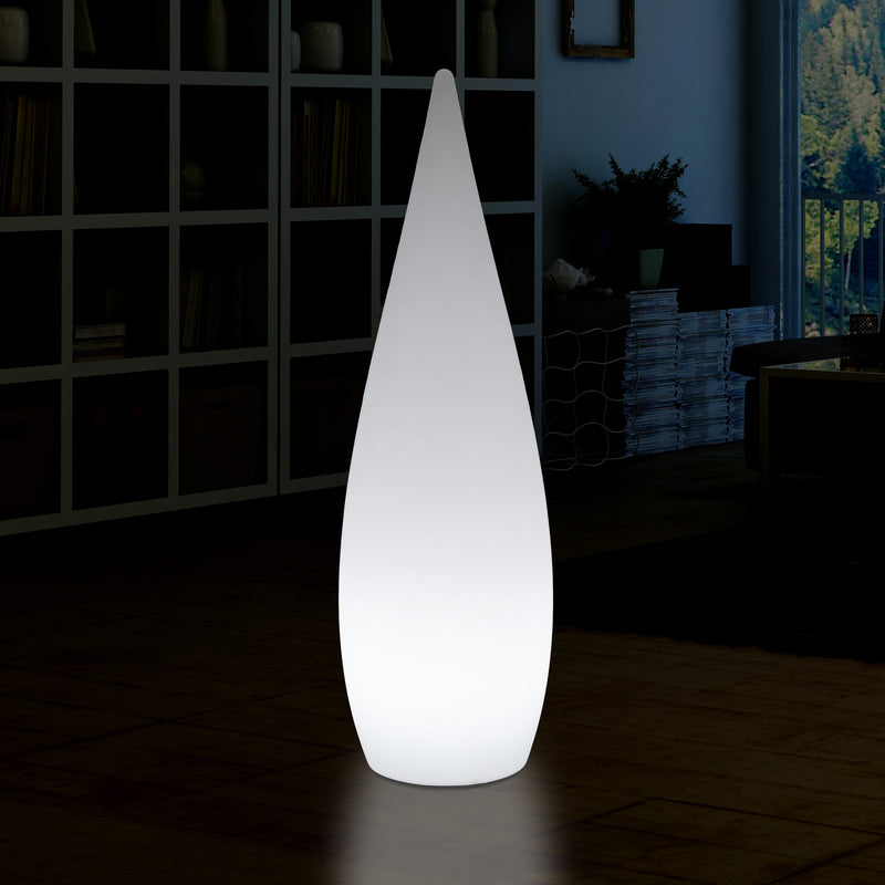 Lampadaire LED E27, 150 cm 1,5 m, élément décoratif, lumière en forme de goutte d'eau, blanc