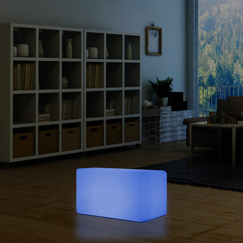 Banc LED, Tabouret moderne à couleur changeante, Lampadaire à graduation RGB 55 x 35 cm