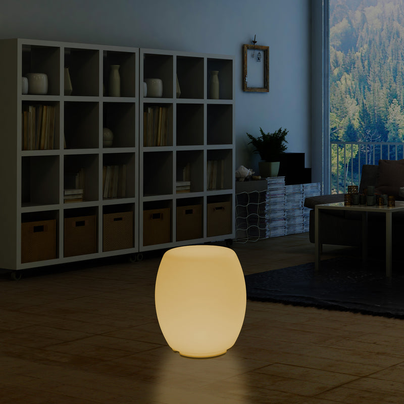 Tabouret Siège éclairé Lampe de sol pour chambre à coucher, Eclairage LED design 44 cm, blanc chaud