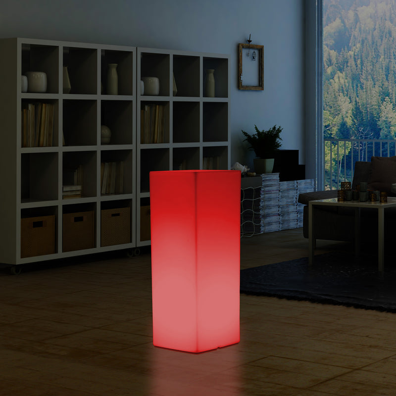 Lampe de sol socle à LED, éclairage extérieur sans fil pour terrasse ou jardin, 110 x 30 cm