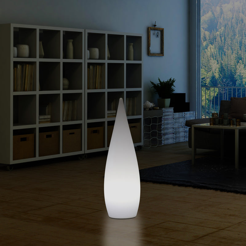 Lampe sur pied E27 pour l'intérieur, 80 cm, goutte d'eau pour le salon, blanc