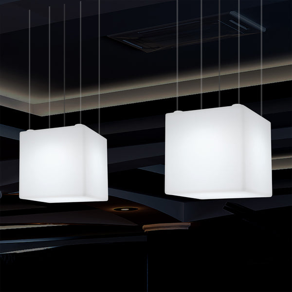 Cube de suspension, Lampe LED suspendue moderne, dimensions 400 mm, ampoule E27, lumière blanche