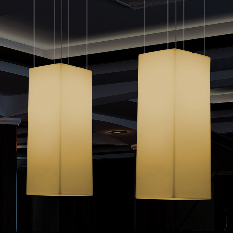 Lampe LED à suspension colonne, plafonnier design moderne, 80 cm, E27, blanc chaud