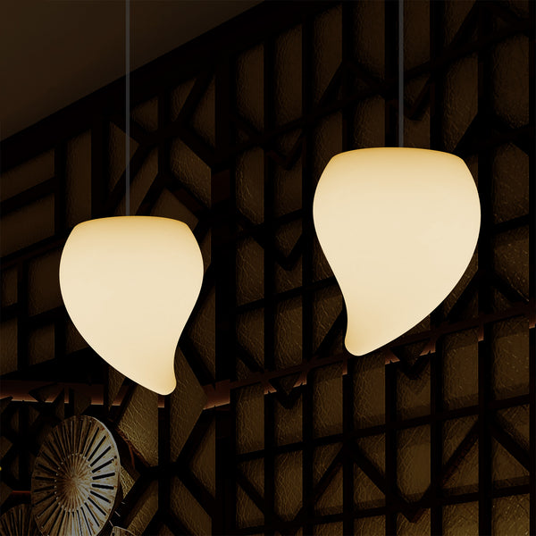 Plafonnier suspendu décoratif à LED E27, lampe à suspension en forme de larme, blanc chaud