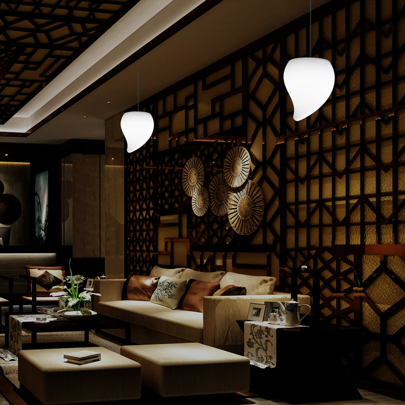Suspension design à LED, Lampe de plafond suspendue unique  en forme de larme E27, lumière blanche