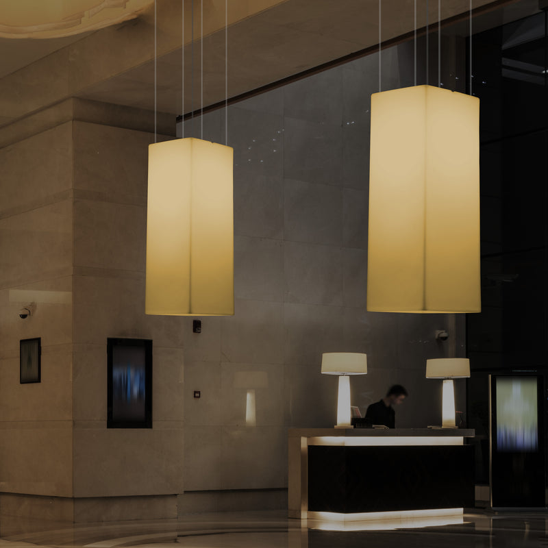 Suspension à LED, plafonnier moderne, 110 x 30 cm, E27, lumière blanche chaude