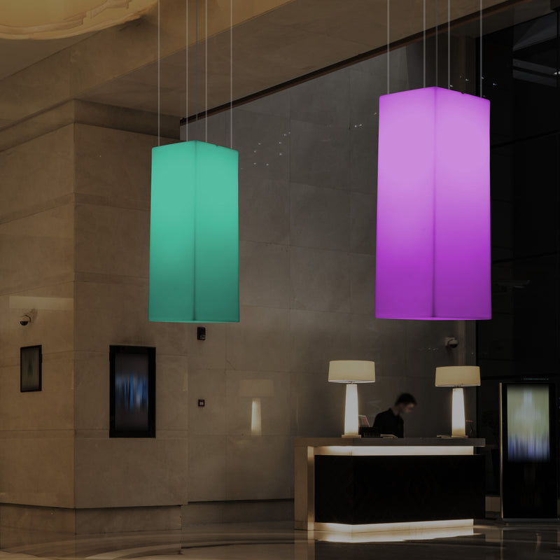 Suspension linéaire à LED, lampe à suspension RVB moderne multicolore, 80 x 30 cm, lampe d'ambiance