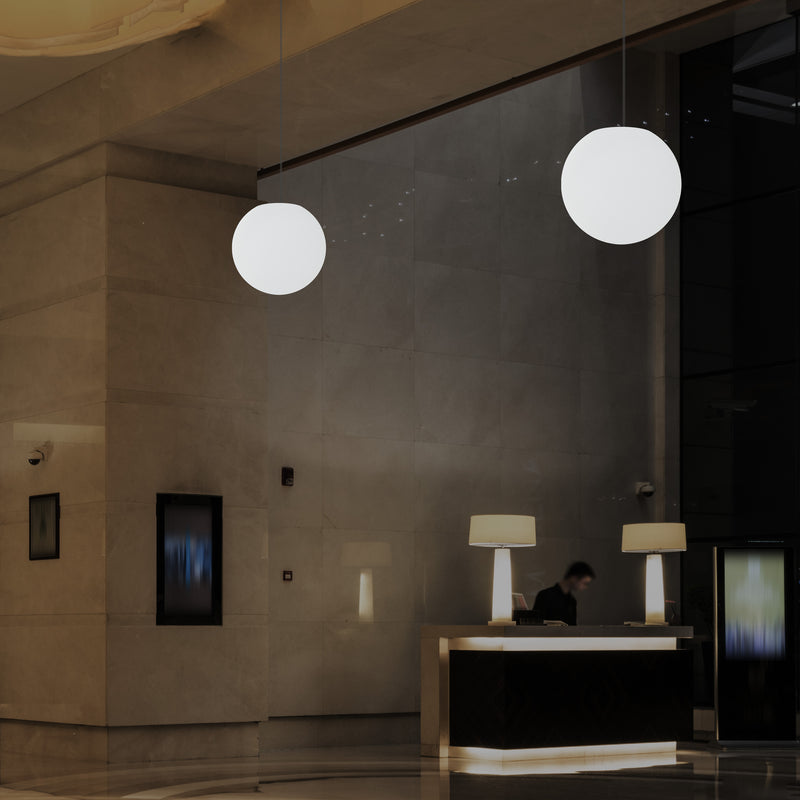Plafonnier à boule suspendue, lampe pendante LED de 15cm changement de couleurs éclairage d'ambiance