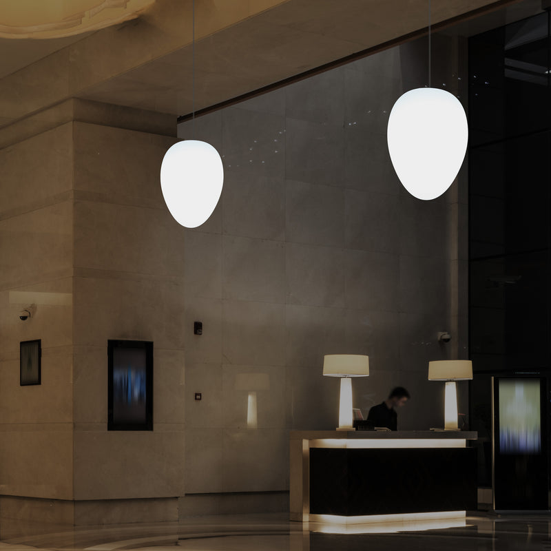 Plafonnier LED unique, lampe suspendue RVB en forme d'Oeuf décoratif, 37 cm, éclairage d'ambiance