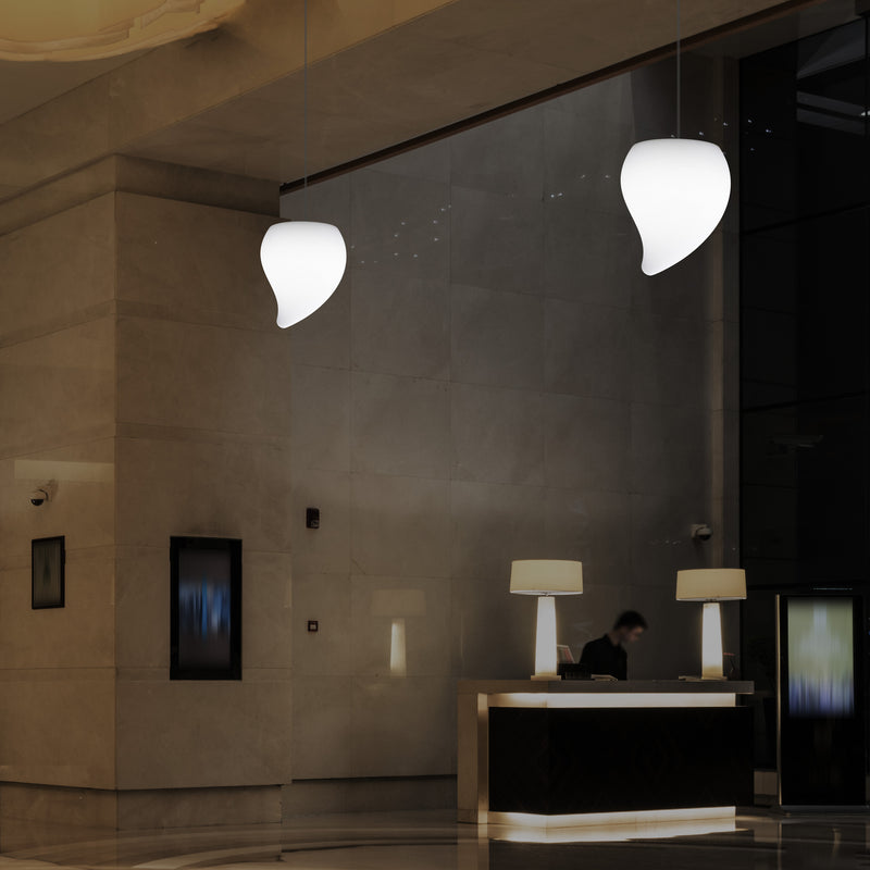 Suspension design à LED, Lampe de plafond suspendue unique  en forme de larme E27, lumière blanche