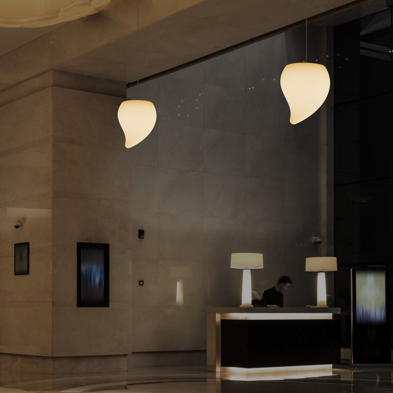 Plafonnier suspendu décoratif à LED E27, lampe à suspension en forme de larme, blanc chaud