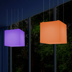 Lampe suspendue Cube, grande lampe suspendue moderne RVB, 600 mm, lumière d'ambiance LED