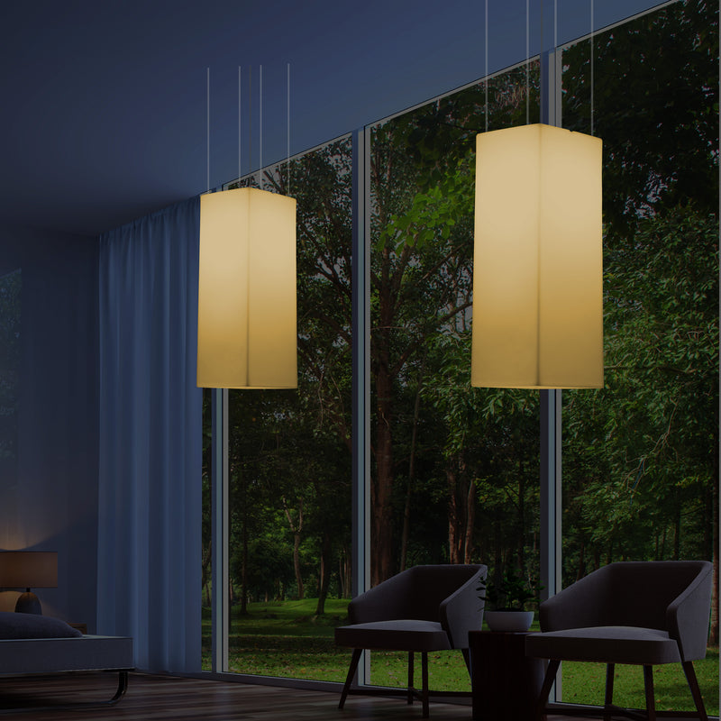 Suspension à LED, plafonnier moderne, 110 x 30 cm, E27, lumière blanche chaude