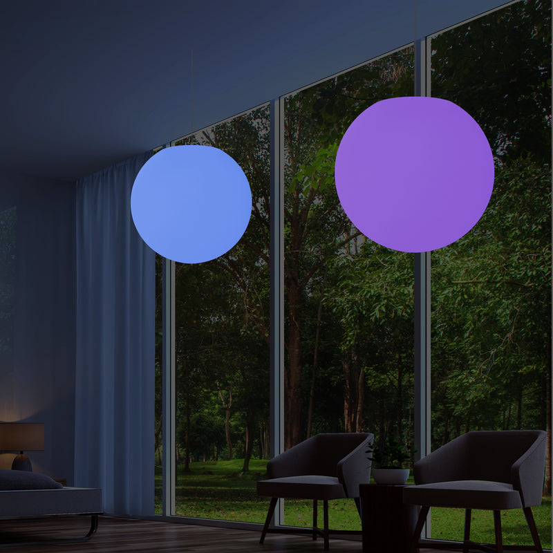 Plafonnier globe, lampe suspendue à boule RGB, 600 mm, lumière d'ambiance LED changement de couleur