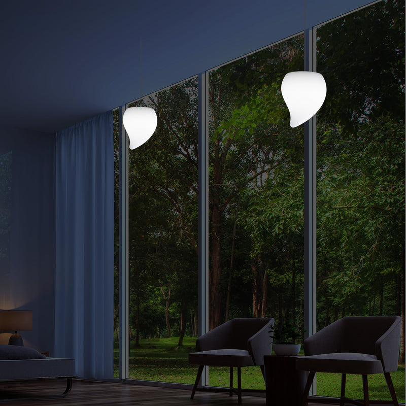 Suspension design à LED, Lampe de plafond suspendue unique  en forme de larme E27, lumière blanche