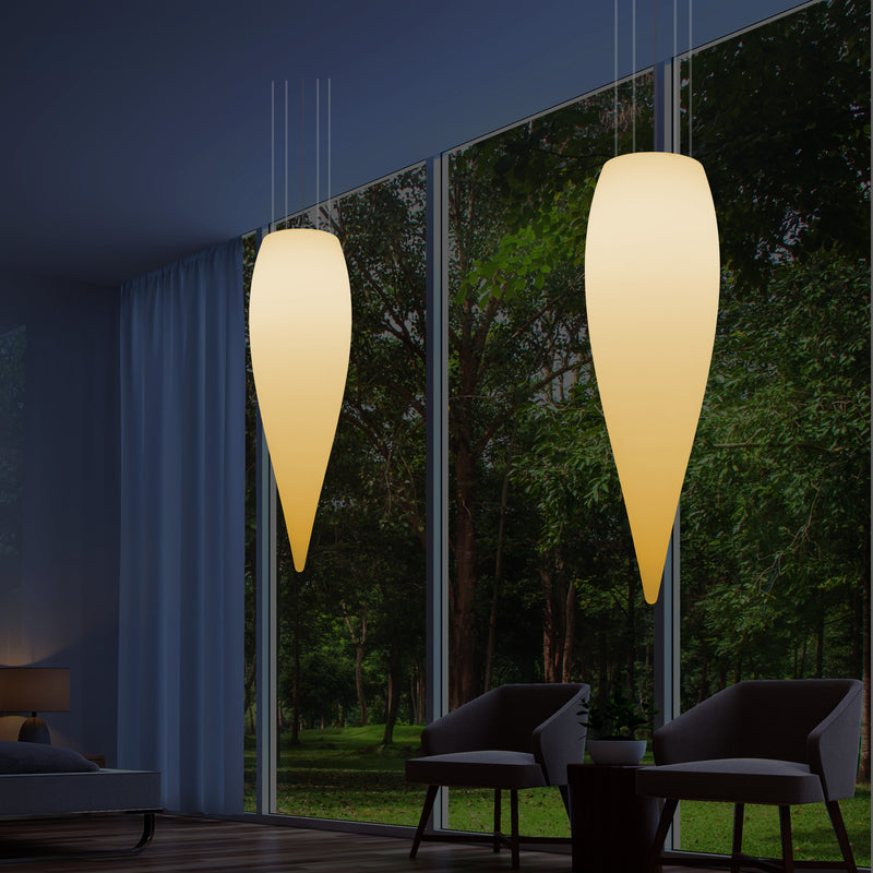 Plafonnier à LED goutte d'eau, lampe suspendue de conception unique, 1200 mm, E27, blanc chaud