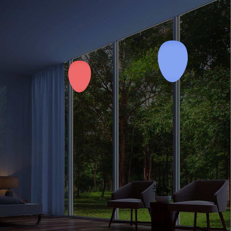 Lumière RGB design Lampe à suspension avec gradation 37 cm multi-couleurs en forme de goutte oeuf