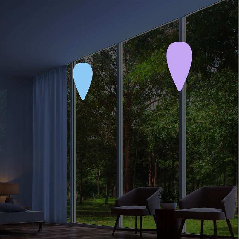 Lampe à suspension de conception unique Lampe à suspension RGB multicolore goutte d'eau LED de 37 cm