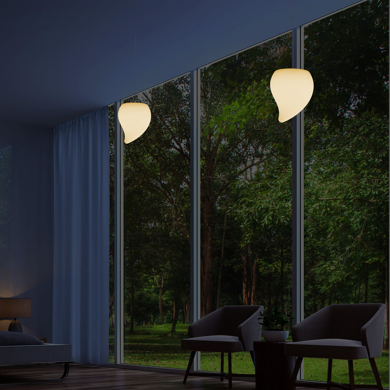 Plafonnier suspendu décoratif à LED E27, lampe à suspension en forme de larme, blanc chaud
