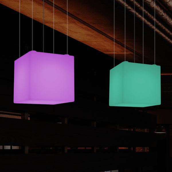 Lampe LED à suspension cubique, plafonnier RGB SMD géométrique, 500 mm, éclairage ambiant