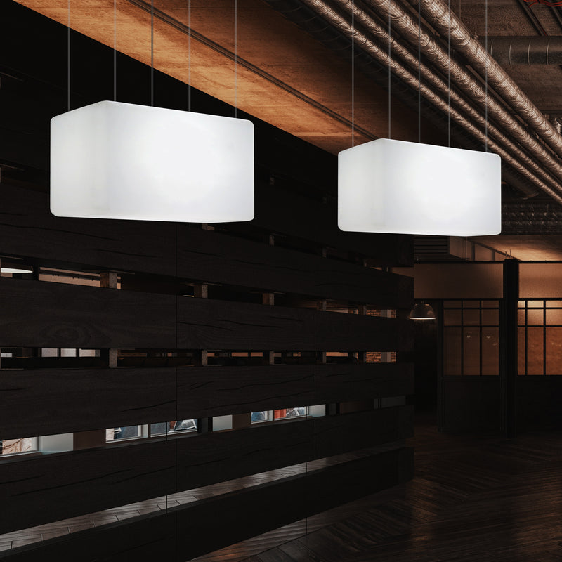 Suspension à LED Éclairage d'îlot de cuisine Lumière linéaire Plafonnier design 55 x 35 cm E27 blanc