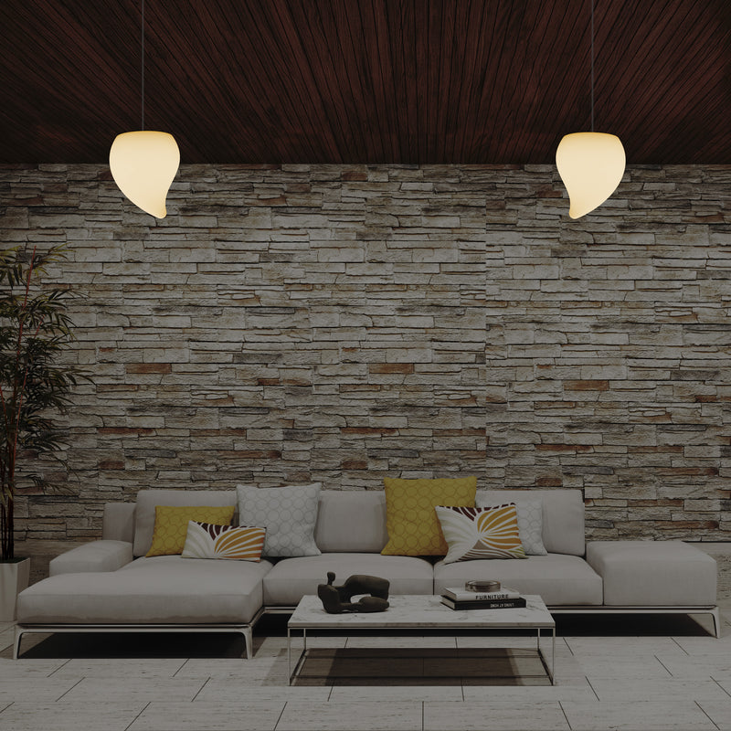Plafonnier suspendu décoratif à LED E27, lampe à suspension en forme de larme, blanc chaud