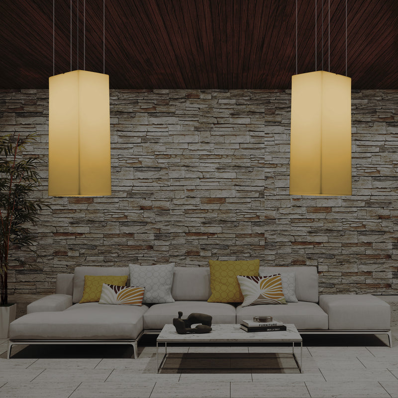 Suspension à LED, plafonnier moderne, 110 x 30 cm, E27, lumière blanche chaude