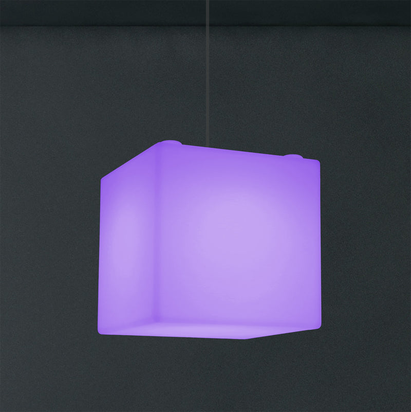 Lampe à suspension LED Cube Lumière pendante RGB SMD à couleurs changeantes 300 mm, lumière ambiante