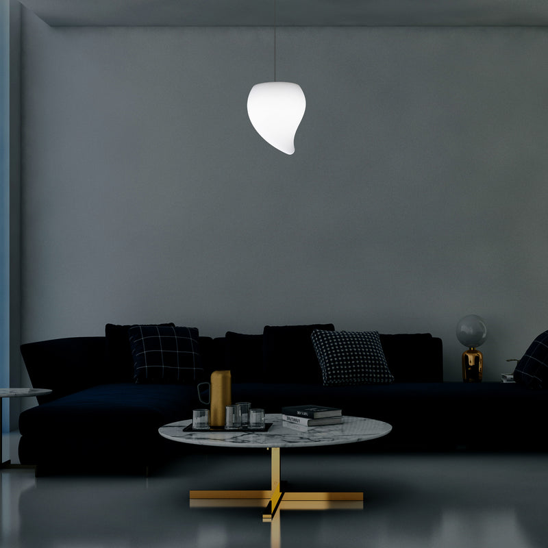 Suspension design à LED, Lampe de plafond suspendue unique  en forme de larme E27, lumière blanche