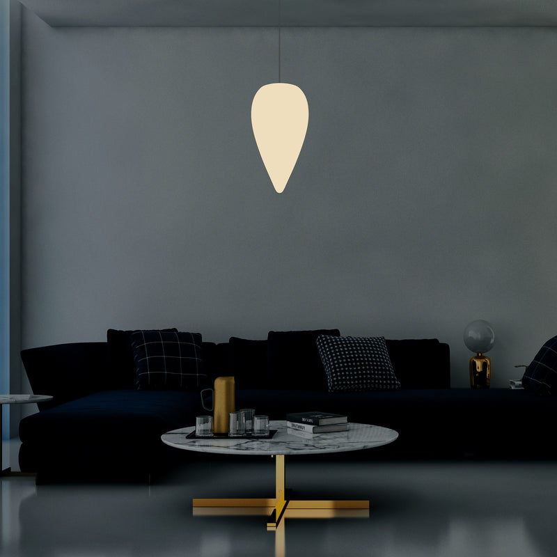 Suspension décorative, lampe à suspension unique à LED en forme de goutte d'eau E27, blanc chaud