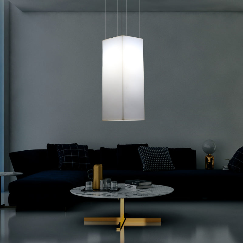 Lampe à suspension linéaire, éclairage à LED suspendu, taille 110 x 30 cm, ampoule E27, blanc