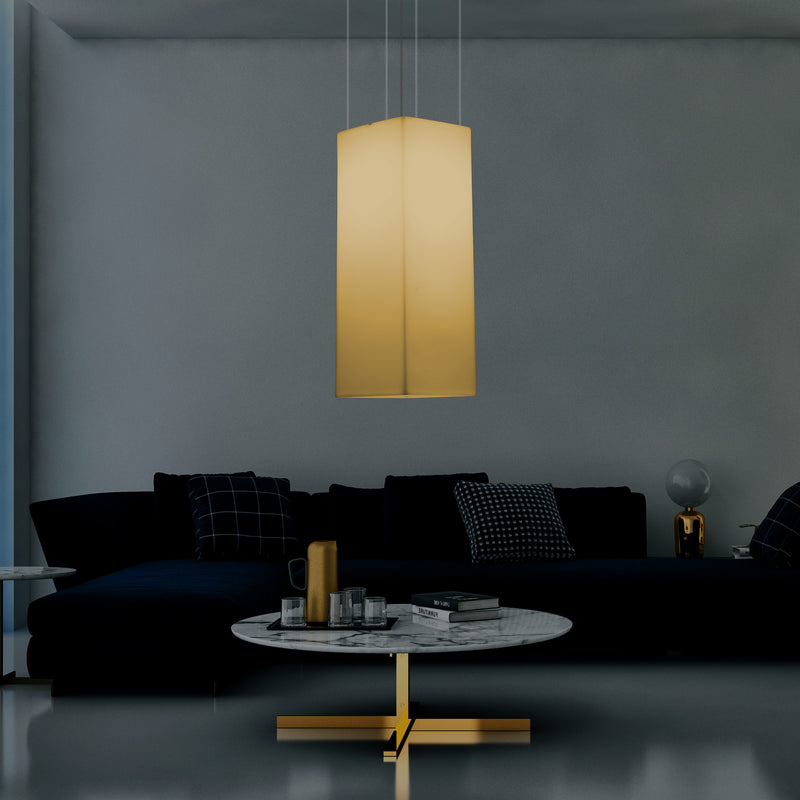 Lampe LED à suspension colonne, plafonnier design moderne, 80 cm, E27, blanc chaud
