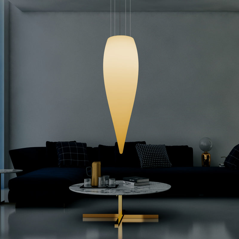 Plafonnier à LED goutte d'eau, lampe suspendue de conception unique, 1200 mm, E27, blanc chaud