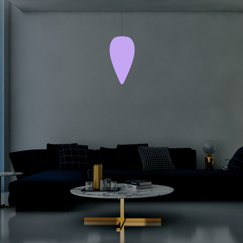 Lampe à suspension de conception unique Lampe à suspension RGB multicolore goutte d'eau LED de 37 cm