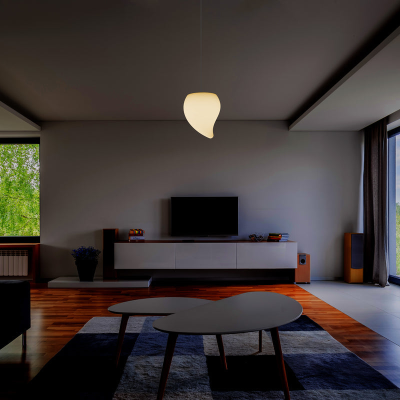 Plafonnier suspendu décoratif à LED E27, lampe à suspension en forme de larme, blanc chaud