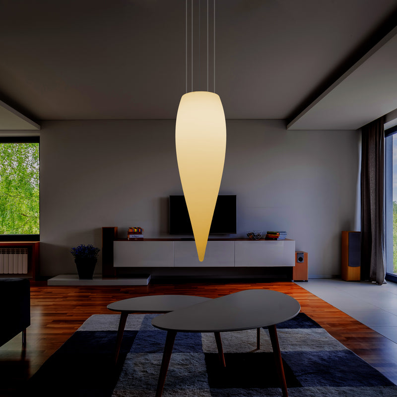 Plafonnier à LED goutte d'eau, lampe suspendue de conception unique, 1200 mm, E27, blanc chaud