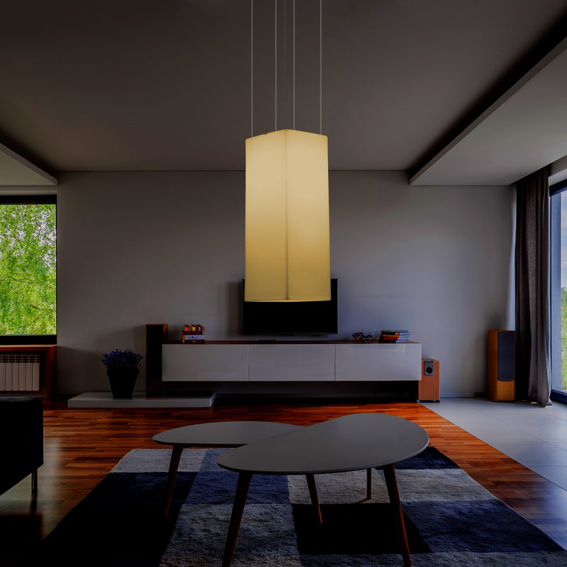 Suspension à LED, plafonnier moderne, 110 x 30 cm, E27, lumière blanche chaude