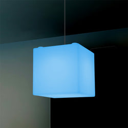 Suspension Cube, plafonnier moderne RGB 15cm avec changement de couleur et télécommande
