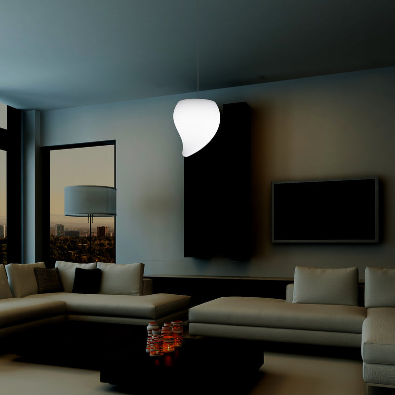 Suspension design à LED, Lampe de plafond suspendue unique  en forme de larme E27, lumière blanche