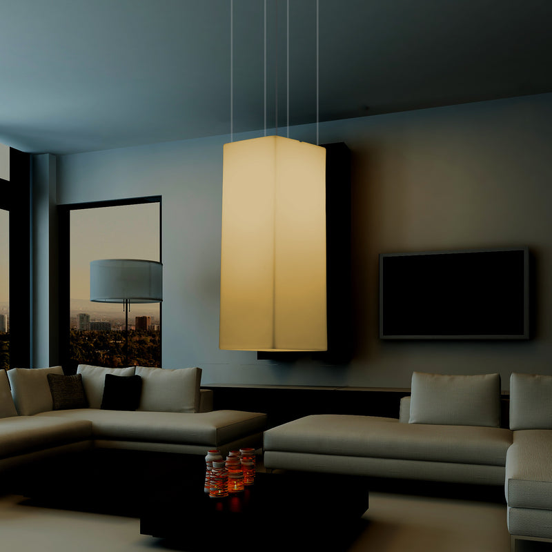 Suspension à LED, plafonnier moderne, 110 x 30 cm, E27, lumière blanche chaude