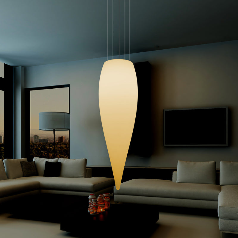 Plafonnier à LED goutte d'eau, lampe suspendue de conception unique, 1200 mm, E27, blanc chaud