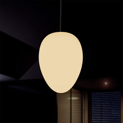 Plafonnier suspendu décoratif E27, Lampe pendante LED Lumière ovale design, 37 cm, blanc chaud