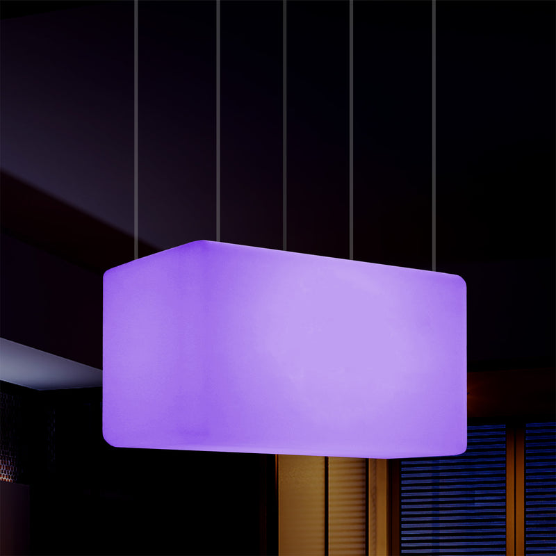 Suspension linéaire à LED Plafonnier RVB moderne, luminaire pour îlot, 55 x 35cm, Lumière d'ambiance