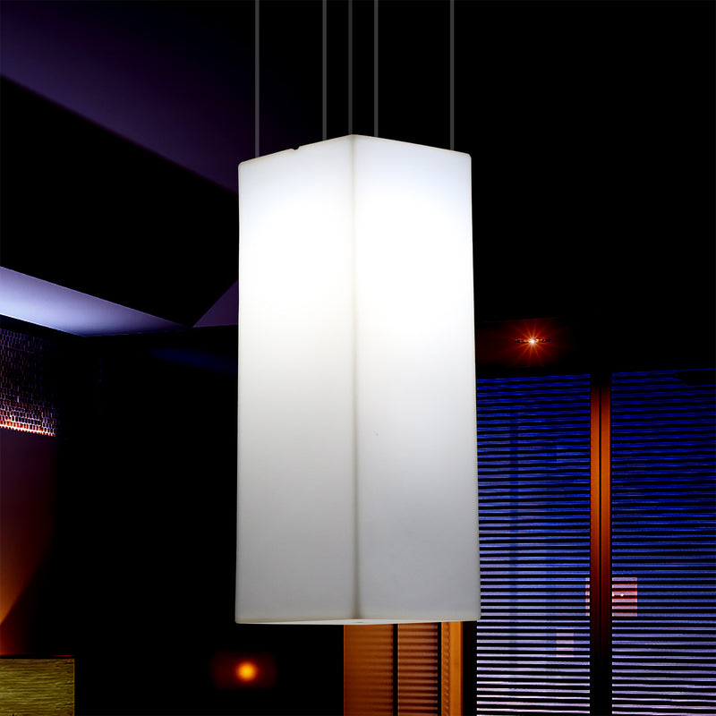 Lampe à suspension LED rectangulaire, lampe à suspension moderne, 80 cm, ampoule E27, blanc