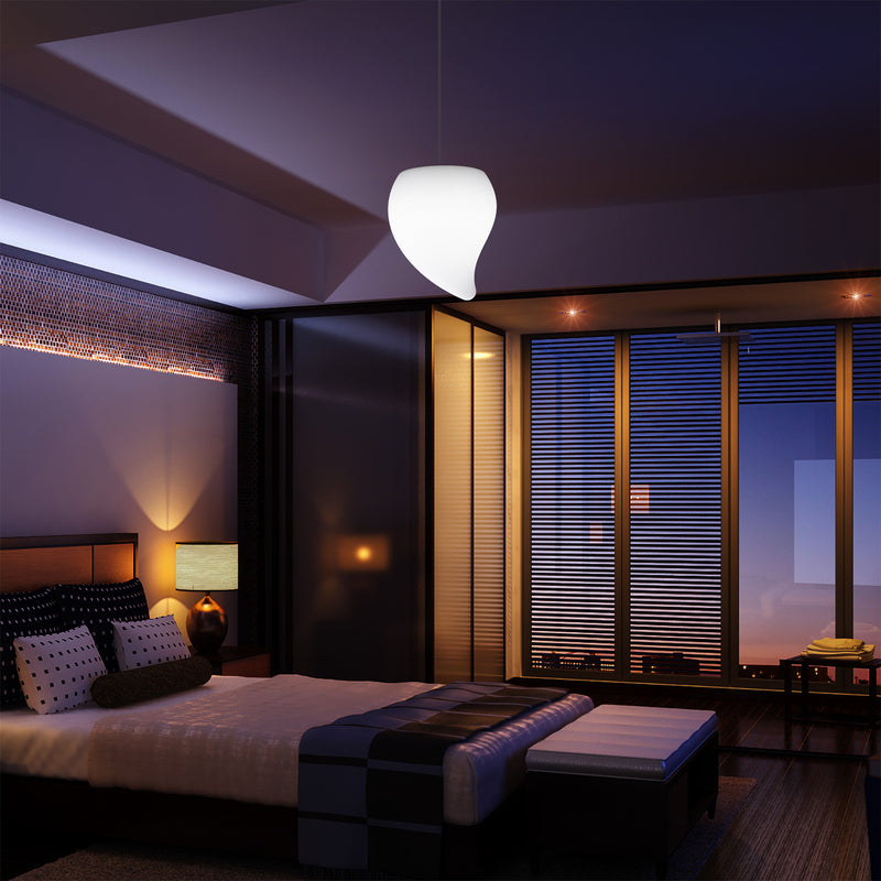 Suspension design à LED, Lampe de plafond suspendue unique  en forme de larme E27, lumière blanche
