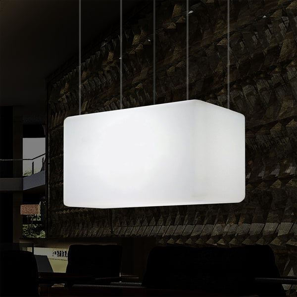 Suspension à LED Éclairage d'îlot de cuisine Lumière linéaire Plafonnier design 55 x 35 cm E27 blanc