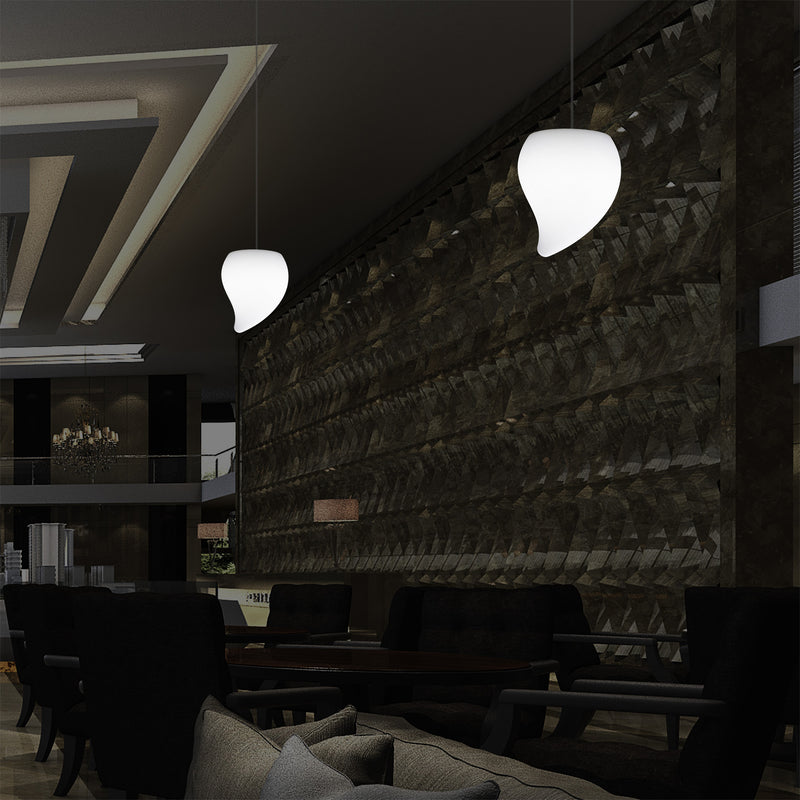 Suspension design à LED, Lampe de plafond suspendue unique  en forme de larme E27, lumière blanche