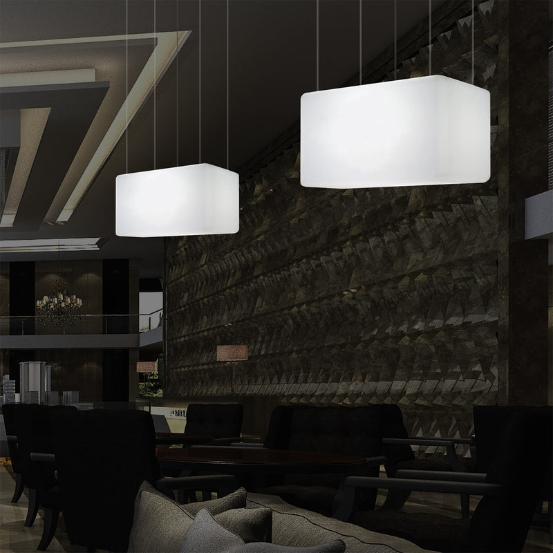 Suspension à LED Éclairage d'îlot de cuisine Lumière linéaire Plafonnier design 55 x 35 cm E27 blanc
