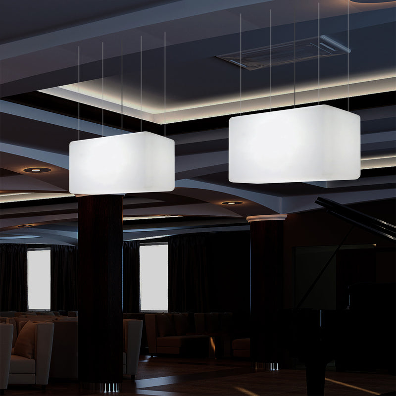 Suspension à LED Éclairage d'îlot de cuisine Lumière linéaire Plafonnier design 55 x 35 cm E27 blanc
