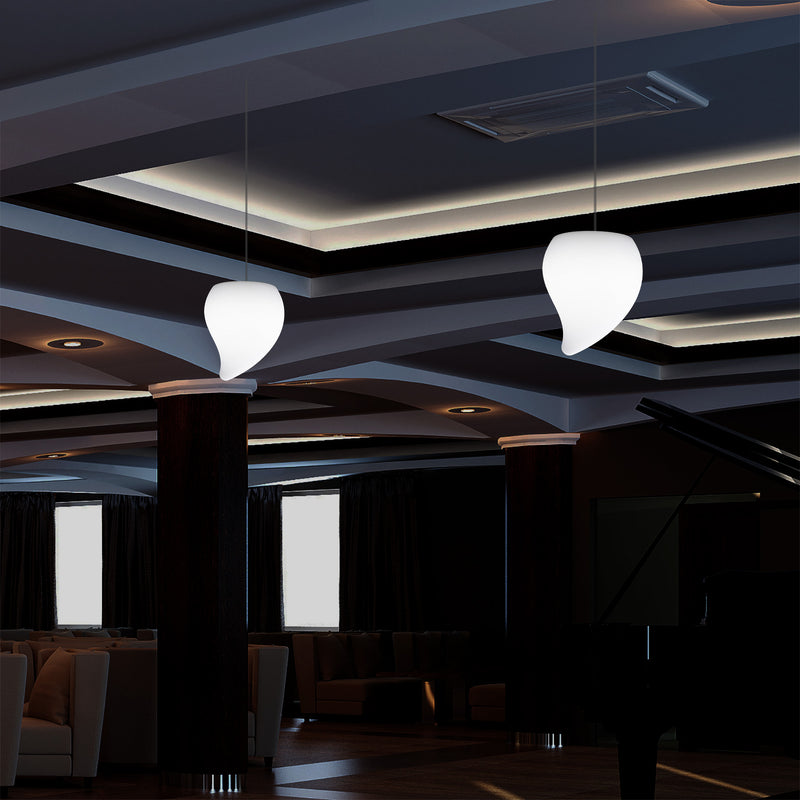 Suspension design à LED, Lampe de plafond suspendue unique  en forme de larme E27, lumière blanche